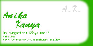 aniko kanya business card